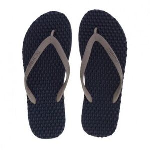 Souls Australia Massage Thongs Men's Navy Blue Flip-Flops with Grey Straps